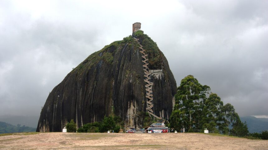 La Piedra del Penol monolith rising over Guatape lake