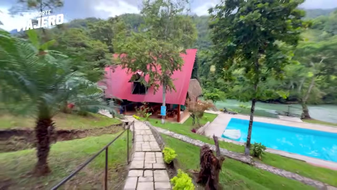 Turquoise limestone pools and forest at Semuc Champey in Alta Verapaz