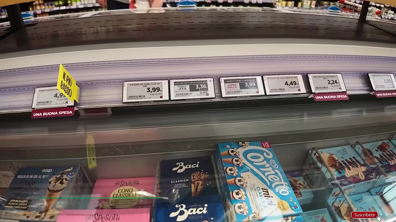Fresh Italian produce and regional food products in a supermarket